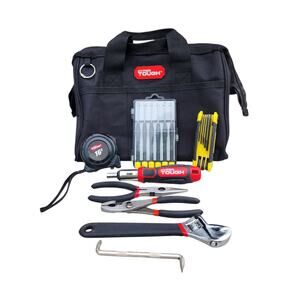 Hyper Tough Black Nylon Storage Bag & Mix Tools 9 Piece Set